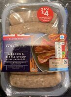 Bacon and maple syrup pork sausages