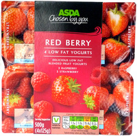 4 Red Berry low fat yogurts