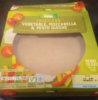 Vegetable, mozzarella & pesto quiche