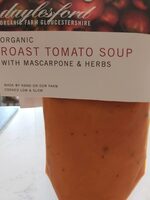 Roast tomato soup with mascarpone & herbs