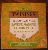 Infusion ayurveda saveur mangue citron vert