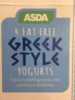 4 Fat free greek yogurts