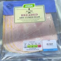 Sliced breaded dry cured ham