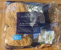 4 wholemeal sourdough rolls