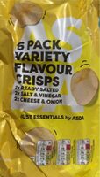 6 pack variety flavour crisps