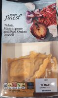 Nduja mascarpone and red onion ravioli