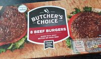 Butcher's choice 8 beef burgers