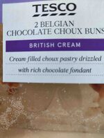 2 Belgian chocolate choux buns