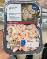 Cooked and peeled coldwater prawns
