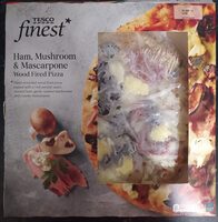 Ham mashroom and mascarpone wood fired pizza