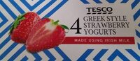Greek style strawberry yogurts