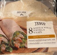 White and wheat tortilla wraps