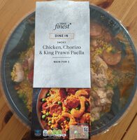 Chicken, chorizo & king prawn paella