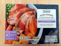 Slow cooked lamb shoulder with garlic & rosemary jus