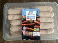 Tesco 18 Pork Sausage