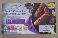 6 pork & caramelised red onion sausages