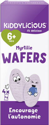 Gaufrettes Bébé Wafers Myrtille dès 6 mois KIDDYLICIOUS | 4x4g
