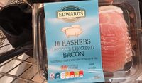 10 rashers unsmoked dry cured bacon