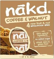 Coffee & Walnut Fruit & Nut Bars 4 x