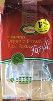 Gluten free organic brown rice pasta fusilli
