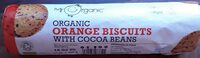 Organic orange biscuits with cocoa beans