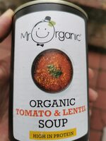 Organic tomato & lentil soup
