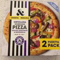 Ortolana sourdough pizza grilled vegetables & mozzarella