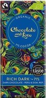 Love Organic Fairtrade - Rich Dark 71% Dark Chocolate Peru & Dominican Rep. -