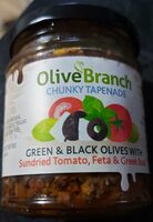 Green & Black olives with sundrie tomato, feta & Greek basil