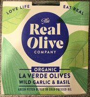 Organic La Verde olives with garlic & basil