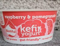 Raspberry and pomegranate kefir yoghurt