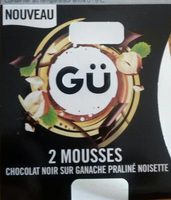 Mousse chocolat noir sur ganache praliné