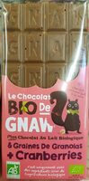 Chocolats au lait bio aux graines et cranberies