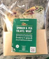 Spinach pea falafel wrap