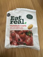 HUMMUS CHIPS with rich TOMATO and aromatic BASIL flavour