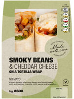 Smoky Beans & Cheddar Cheese on a tortilla wrap