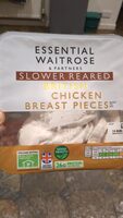 Cooked chicken breast pieces