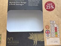 Extra succulent British free range pork sausage