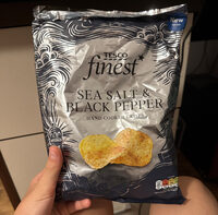 Sea salt and black pepper seasoned potato crisps