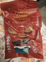 Contains: POPPING CANDY ORANGE FLAVOURED CHOCOLATE