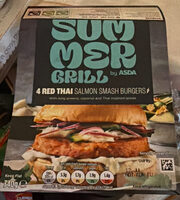 Red Thai Salmon Smash Burgers