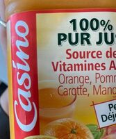 100% pur jus orange,carotte,pomme, mangue