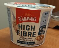 High fibre wholegrain porridge oats