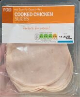 Cooked chicken slices