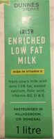 Irish enriched low fat milk