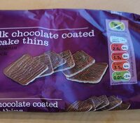 8 Milk chocolate coated rice cake thins