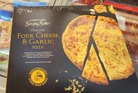 Four cheese and garlic pizza