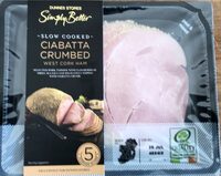 Ciabatta crumbed ham