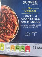 Lentil and vegetable bolognese