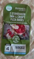 2 Stonebaked thin crispy pizza bases
